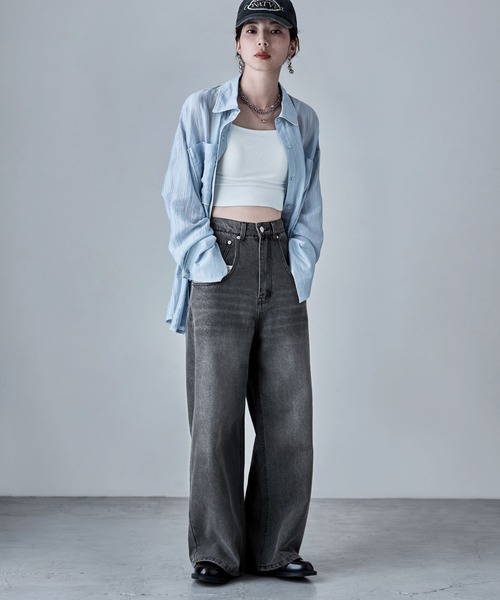 etoll.(エトル)の「ポケットデザインルーズダッドデニム(デニムパンツ・レディース・ブルー/グレー・S/M)」の14枚目の写真