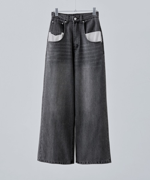 etoll.(エトル)の「ポケットデザインルーズダッドデニム(デニムパンツ・レディース・ブルー/グレー・S/M)」の3枚目の写真