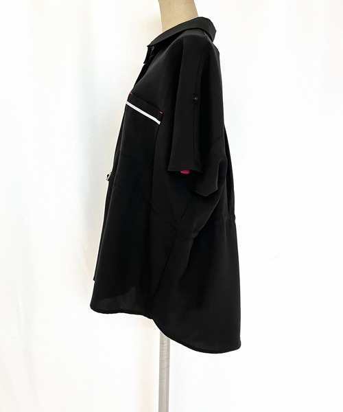 Q（キュー）の「ポプリンフレンチドロストシャツ（シャツ/ブラウス・レディース・ブラウン/ブラック・MEDIUM）」の14枚目の写真