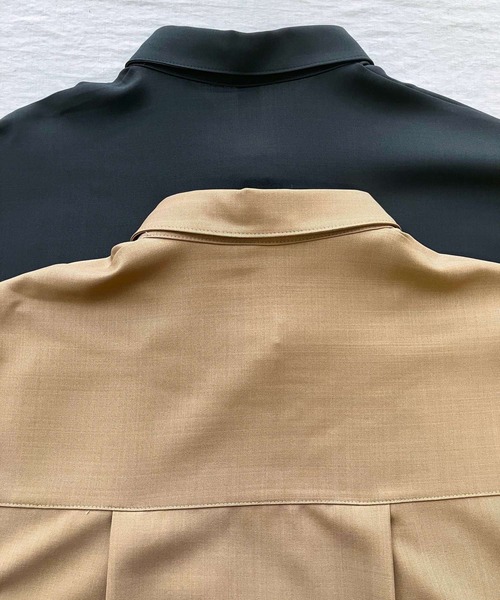 Q（キュー）の「ポプリンフレンチドロストシャツ（シャツ/ブラウス・レディース・ブラウン/ブラック・MEDIUM）」の21枚目の写真