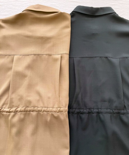 Q（キュー）の「ポプリンフレンチドロストシャツ（シャツ/ブラウス・レディース・ブラウン/ブラック・MEDIUM）」の22枚目の写真