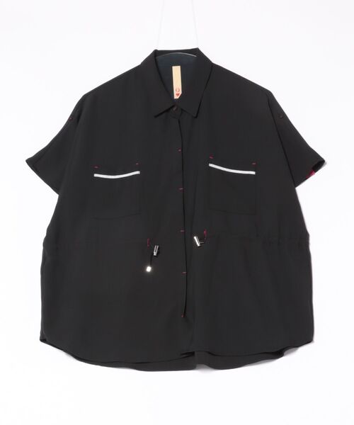 Q（キュー）の「ポプリンフレンチドロストシャツ（シャツ/ブラウス・レディース・ブラウン/ブラック・MEDIUM）」の9枚目の写真