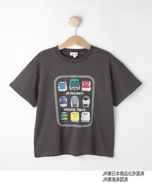 SHOO・LA・RUE(シューラルー)の「【JR】図鑑Tシャツ(Tシャツ/カットソー・キッズ・チャコールグレー/アイボリー・12/11/10)」の1枚目の写真