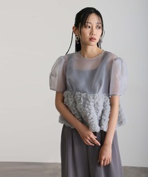 セットアップ パンツドレス 結婚式 二次会&ワイドパンツ ペプラム 2点セット オーガンジー セレモニー フォーマル ロング丈 オケージョンドレス お呼ばれ 同窓会 成人式