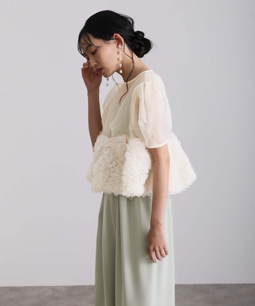 atlo(アトロ)の「セットアップ パンツドレス 結婚式 二次会&ワイドパンツ ペプラム 2点セット オーガンジー セレモニー フォーマル ロング丈 オケージョンドレス お呼ばれ 同窓会 成人式 (パンツドレス・レディース・グレー/ベージュ系その他/ブラック系その他/ブラック・M/L/S)」の19枚目の写真