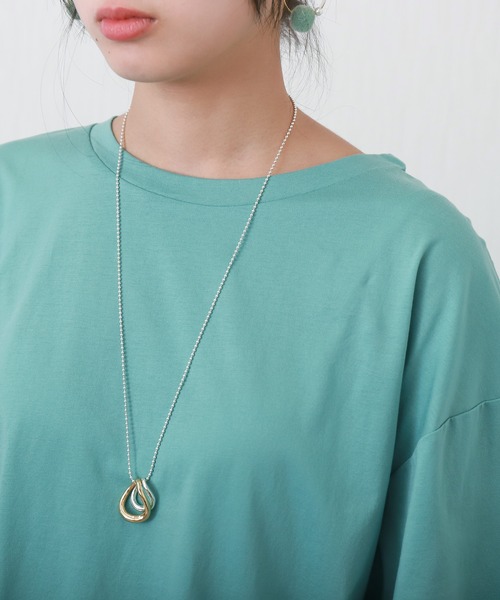 libelle more（リベル モア）の「〈接触冷感〉バイオシルケット切替プルオーバー（Tシャツ/カットソー・レディース・グリーン/ブラック/オフホワイト/ブルー・L/M）」の13枚目の写真