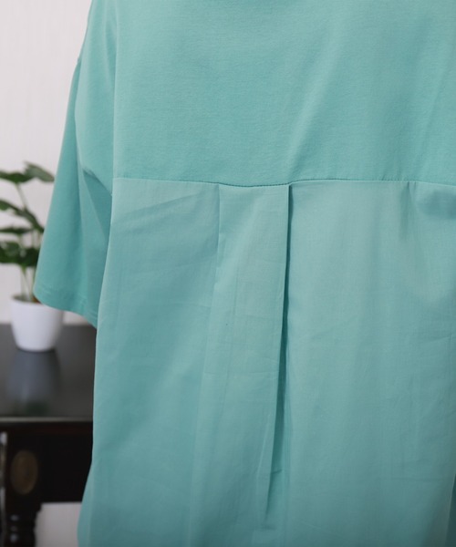 libelle more（リベル モア）の「〈接触冷感〉バイオシルケット切替プルオーバー（Tシャツ/カットソー・レディース・グリーン/ブラック/オフホワイト/ブルー・L/M）」の5枚目の写真
