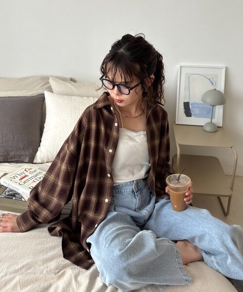 CIAOPANIC TYPY（チャオパニックティピー）の「【WEB限定】【４サイズ展開】ルーズシルエットレギュラーカラーアソートシャツ（シャツ/ブラウス・レディース・ブルー/ベージュ/サックスブルー/ブラック/モカ・X-LARGE/LARGE/MEDIUM/SMALL）」の13枚目の写真