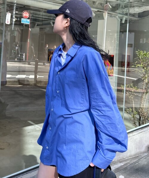 CIAOPANIC TYPY（チャオパニックティピー）の「【WEB限定】【４サイズ展開】ルーズシルエットレギュラーカラーアソートシャツ（シャツ/ブラウス・レディース・ブルー/ベージュ/サックスブルー/ブラック/モカ・X-LARGE/LARGE/MEDIUM/SMALL）」の14枚目の写真