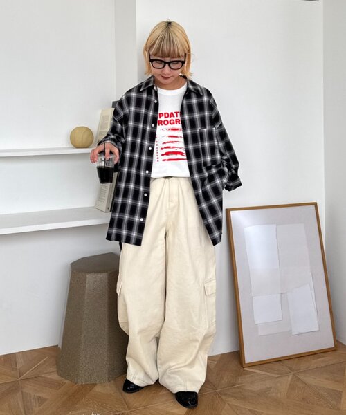 CIAOPANIC TYPY(チャオパニックティピー)の「【WEB限定】【4サイズ展開】ルーズシルエットレギュラーカラーアソートシャツ(シャツ/ブラウス・メンズ・ブルー/ベージュ/サックスブルー/ブラック/モカ・X-LARGE/LARGE/MEDIUM/SMALL)」の18枚目の写真