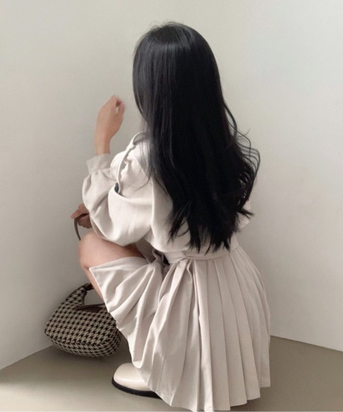 【プリーツヘム×ショート丈】女子力アップ トレンチコート