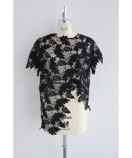 cawaii（カワイイ）の「光が美しく透ける木漏れ日レースのアシンメトリーカットソートップス（Tシャツ/カットソー・レディース・アイボリー/ブラック・FREE）」の20枚目の写真