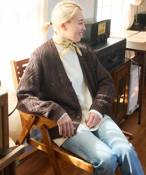 PENDLETON(ペンドルトン)の「PENDLETON/ペンドルトン レースステッチ 3ゲージ Vネックカーディガン(カーディガン/ボレロ・メンズ・チャコールグレー/ブラウン・MEDIUM/LARGE)」の9枚目の写真