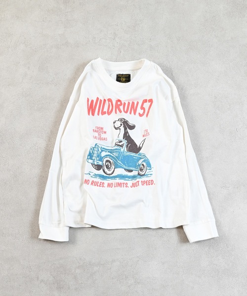 Life Support Products（ライフサポートプロダクツ）の「プリントL/S Tee（Tシャツ/カットソー・キッズ・マスタード/ベージュ/チャコール/レッド/カーキ/ライトピンク/ブラック/エメラルド/ブルー/オフホワイト・80/90/95/100/110/120/130/140/150）」の12枚目の写真