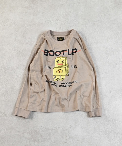 Life Support Products（ライフサポートプロダクツ）の「プリントL/S Tee（Tシャツ/カットソー・キッズ・マスタード/ベージュ/チャコール/レッド/カーキ/ライトピンク/ブラック/エメラルド/ブルー/オフホワイト・80/90/95/100/110/120/130/140/150）」の17枚目の写真