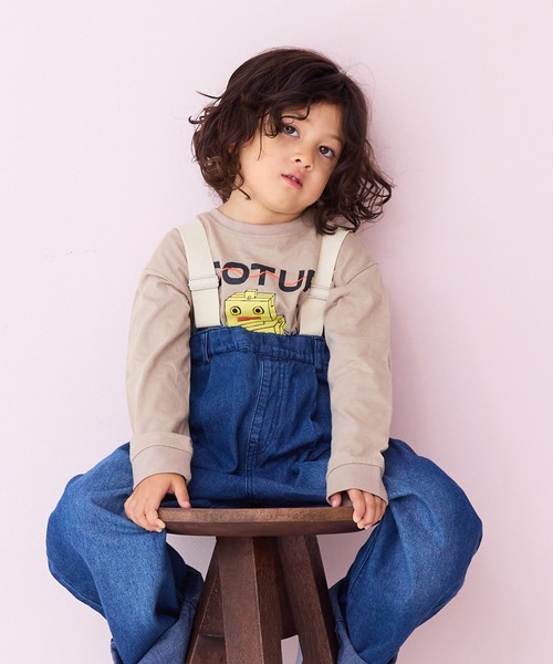 Life Support Products（ライフサポートプロダクツ）の「プリントL/S Tee（Tシャツ/カットソー・キッズ・マスタード/ベージュ/チャコール/レッド/カーキ/ライトピンク/ブラック/エメラルド/ブルー/オフホワイト・80/90/95/100/110/120/130/140/150）」の18枚目の写真