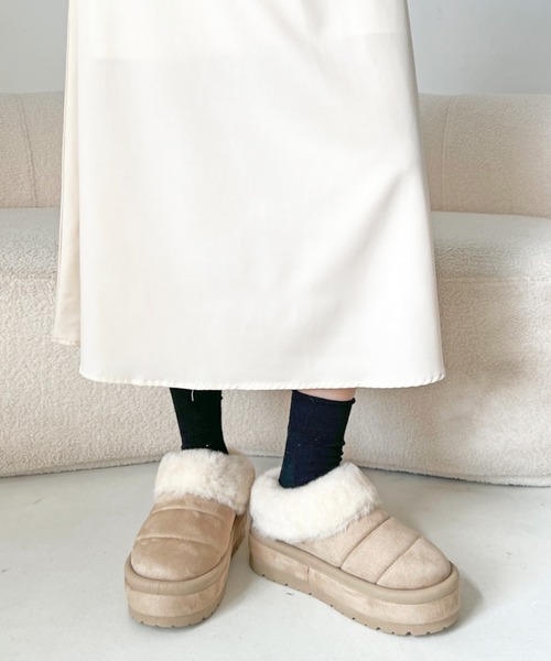 Shoes in Closet(シューズインクローゼット)の「厚底 ボリューム ラインソール ファー スリッポン ムートンブーツ 6494(スリッポン・レディース・ブラウン系その他/ベージュ/ブラック/キャメル・LL/L/M/S)」の11枚目の写真