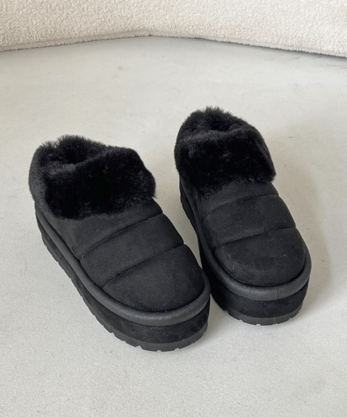 Shoes in Closet(シューズインクローゼット)の「厚底 ボリューム ラインソール ファー スリッポン ムートンブーツ 6494(スリッポン・レディース・ブラウン系その他/ベージュ/ブラック/キャメル・LL/L/M/S)」の20枚目の写真