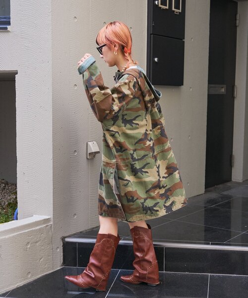 etsinta（エシンタ）の「etsintaミリタリーアノラックワンピース（ミリタリージャケット・レディース・オリーブ/カーキ・ONE SIZE）」の12枚目の写真