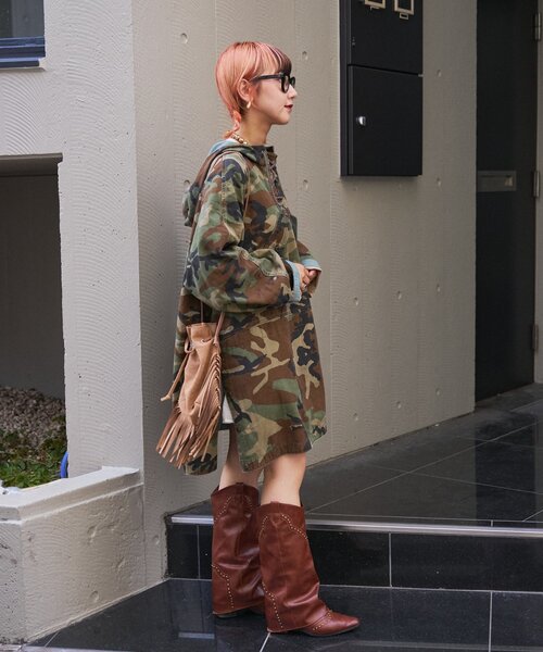 etsinta（エシンタ）の「etsintaミリタリーアノラックワンピース（ミリタリージャケット・レディース・オリーブ/カーキ・ONE SIZE）」の14枚目の写真