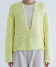 MEYAME メヤメ セーター　ライトグリーン MEYAME メヤメ 「LONG SLIT KNIT」 - WEEKENDER SHOP ANDEL