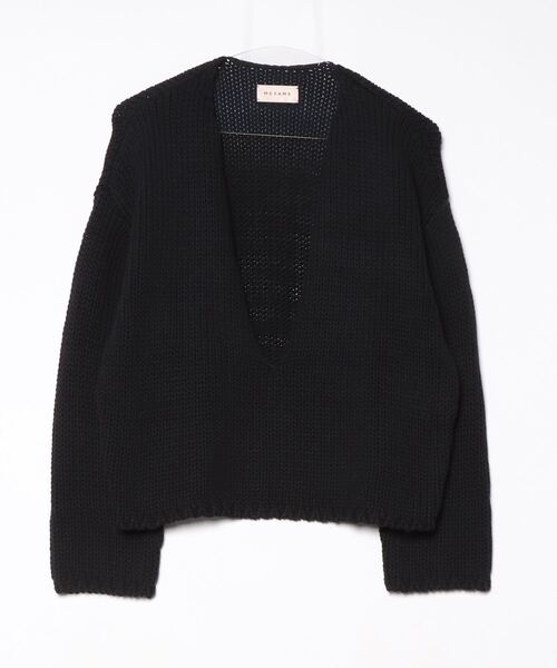 MEYAME（メヤメ）の「MEYAME/メヤメ　ロングスリットニット　LONG SLIT KNIT（ニット/セーター・レディース・ブラック/イエロー・FREE）」の3枚目の写真