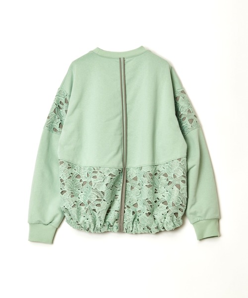 AULA AILA（アウラアイラ）の「レースレイヤードプルオーバー（スウェット・レディース・オフホワイト/ブラック/ミント・0）」の17枚目の写真