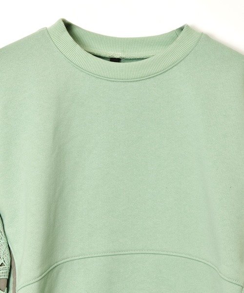 AULA AILA（アウラアイラ）の「レースレイヤードプルオーバー（スウェット・レディース・オフホワイト/ブラック/ミント・0）」の13枚目の写真