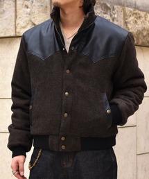 Noen（ノエン）の「レザーヨーク中綿ツイードジャケット（ダウンジャケット/コート）」