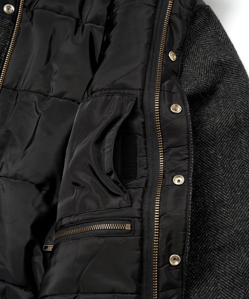 Noen（ノエン）の「レザーヨーク中綿ツイードジャケット（ダウン