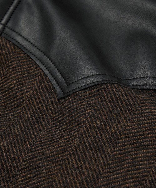 Noen（ノエン）の「レザーヨーク中綿ツイードジャケット（ダウン