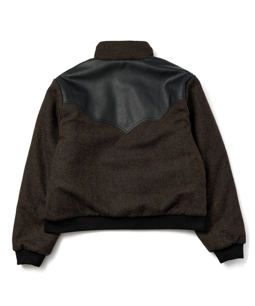 Noen（ノエン）の「レザーヨーク中綿ツイードジャケット（ダウンジャケット/コート・メンズ・ブラウン/ブラック・LARGE/MEDIUM）」の15枚目の写真