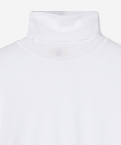 UNFIL（アンフィル）の「UNFIL | コットンシアージャージー ハイネック長袖Tシャツ WOMEN（Tシャツ/カットソー・レディース・オフホワイト/ダークブラウン/ピンク・1）」の5枚目の写真