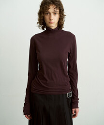 UNFIL | コットンシアージャージー ハイネック長袖Tシャツ WOMEN