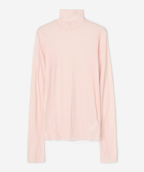 UNFIL（アンフィル）の「UNFIL | コットンシアージャージー ハイネック長袖Tシャツ WOMEN（Tシャツ/カットソー・レディース・オフホワイト/ダークブラウン/ピンク・1）」の8枚目の写真