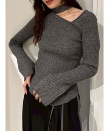 LAGUNAMOON | ボウタイアシンメトリーネックニットプルオーバー(ニット/セーター)