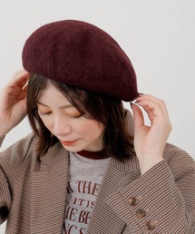 CHANEL バーガンディ ニットベレー帽 CHANEL バーガンディ ニットベレー帽