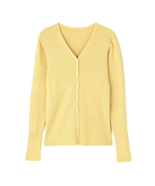 N.（N. Natural Beauty Basic）（エヌエヌナチュラルビューティーベーシック）の「Vネックリブカーディガン（カーディガン/ボレロ・レディース・グリーン/イエロー/ネイビー・MEDIUM）」の4枚目の写真