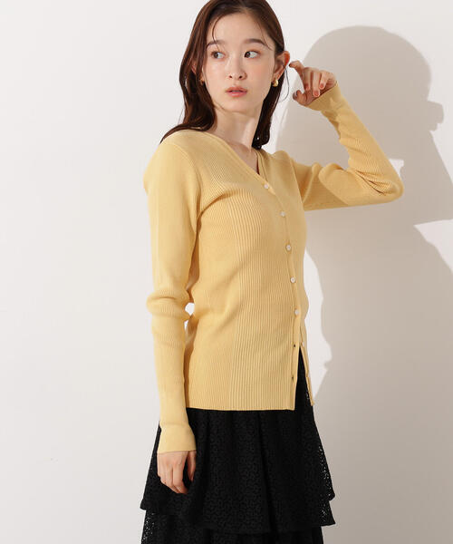 N.（N. Natural Beauty Basic）（エヌエヌナチュラルビューティーベーシック）の「Vネックリブカーディガン（カーディガン/ボレロ・レディース・グリーン/イエロー/ネイビー・MEDIUM）」の8枚目の写真