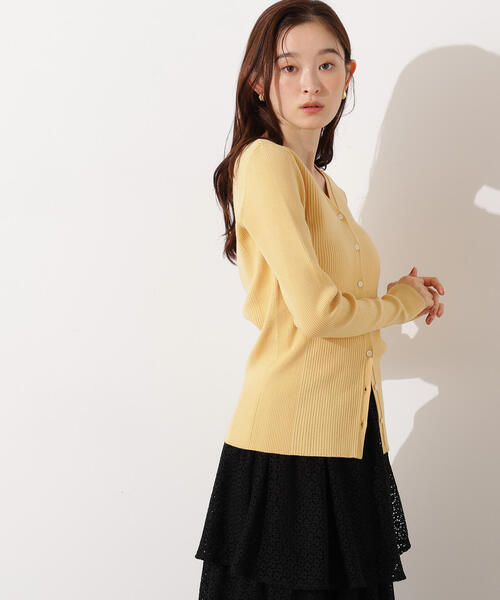 N.（N. Natural Beauty Basic）（エヌエヌナチュラルビューティーベーシック）の「Vネックリブカーディガン（カーディガン/ボレロ・レディース・グリーン/イエロー/ネイビー・MEDIUM）」の12枚目の写真