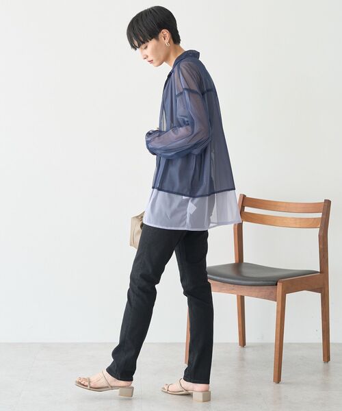 AMERICAN HOLIC(アメリカンホリック)の「シアーレイヤード配色シャツ(シャツ/ブラウス・レディース・ブラウン/ネイビー・L/M)」の10枚目の写真
