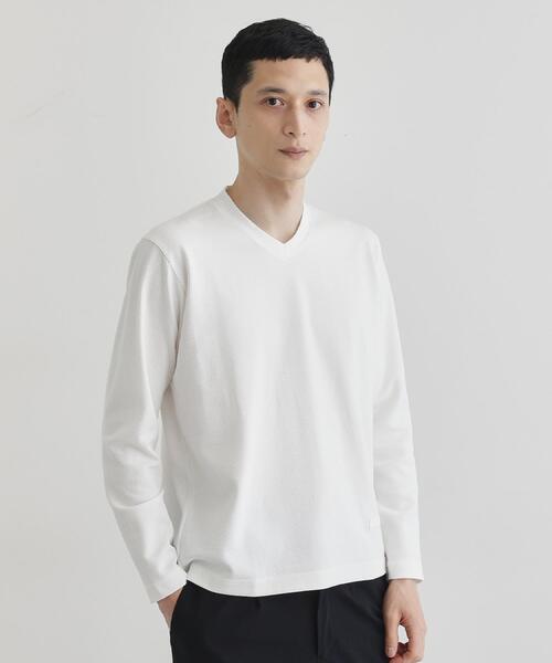 TAKEO KIKUCHI（タケオキクチ）の「【尾州織】ブリスタ Vネック カットソー（Tシャツ/カットソー・メンズ・ネイビー/ボルドー/ホワイト・01/02/03/04）」の13枚目の写真