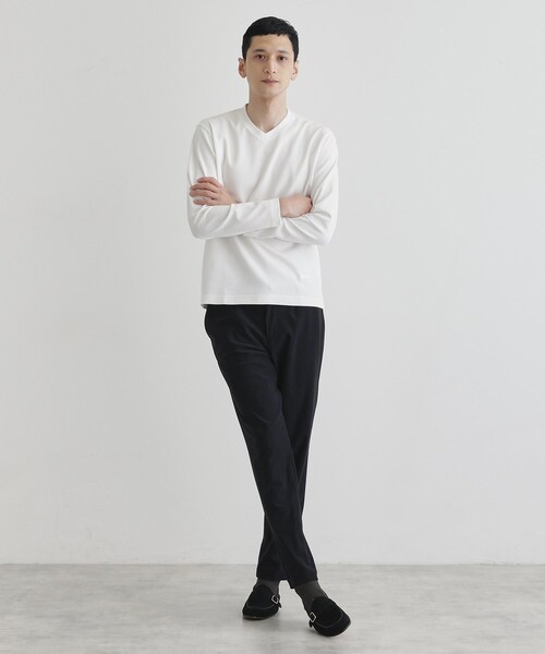 TAKEO KIKUCHI（タケオキクチ）の「【尾州織】ブリスタ Vネック カットソー（Tシャツ/カットソー・メンズ・ネイビー/ボルドー/ホワイト・01/02/03/04）」の15枚目の写真