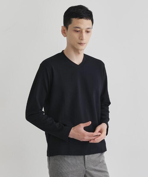 TAKEO KIKUCHI（タケオキクチ）の「【尾州織】ブリスタ Vネック カットソー（Tシャツ/カットソー・メンズ・ネイビー/ボルドー/ホワイト・01/02/03/04）」の18枚目の写真