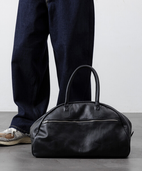 Firsthand（ファーストハンド）の「Firsthand/ファーストハンド Big Leather Boston bag / レザーボストンバッグ / 牛革 / 撥水レザー / A4収納可能（ボストンバッグ・メンズ・ブラック・ONE SIZE）」の10枚目の写真