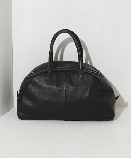 Firsthand（ファーストハンド）の「Firsthand/ファーストハンド Big Leather Boston bag / レザーボストンバッグ / 牛革 / 撥水レザー / A4収納可能（ボストンバッグ・メンズ・ブラック・ONE SIZE）」の4枚目の写真