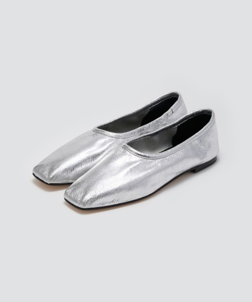 セール】ESPIGA シュリンクメタリック フラットシューズ 1.0cm SILVER
