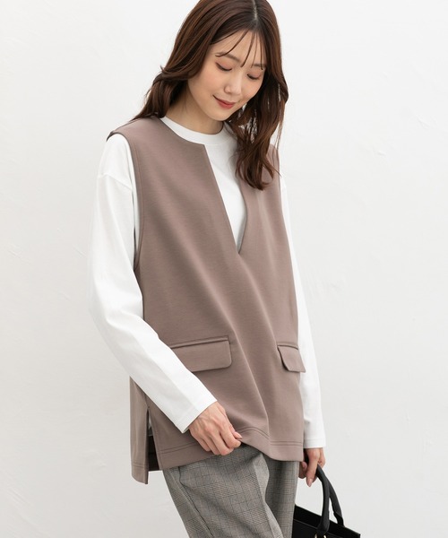 Honeys(ハニーズ)の「Tシャツ付ベスト(ベスト・レディース・チャコール/ブラック/モカ・LL/L/S/M)」の13枚目の写真