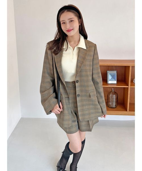 POLYPLOID ブラウン ポロセーター ハーフジップポロニットプルオーバー（ニット/セーター