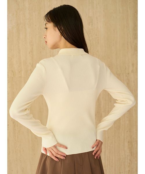 ハーフジップポロニットプルオーバー（ニット/セーター